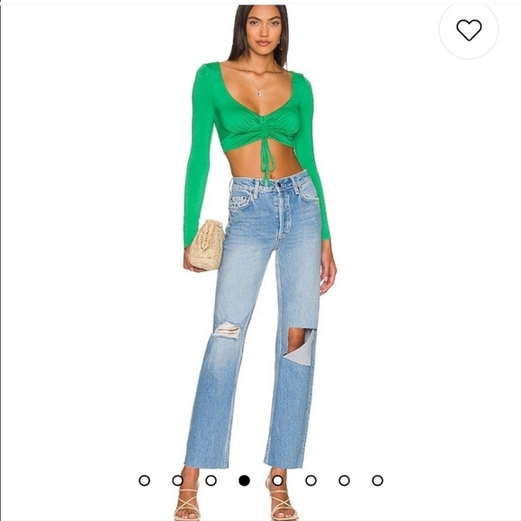 NWOT SUPER SEXY HOUSE OF HARLOW×REVOLVE YULIA CROP TOP IN GREEN SZ XL - Picture 1 of 14